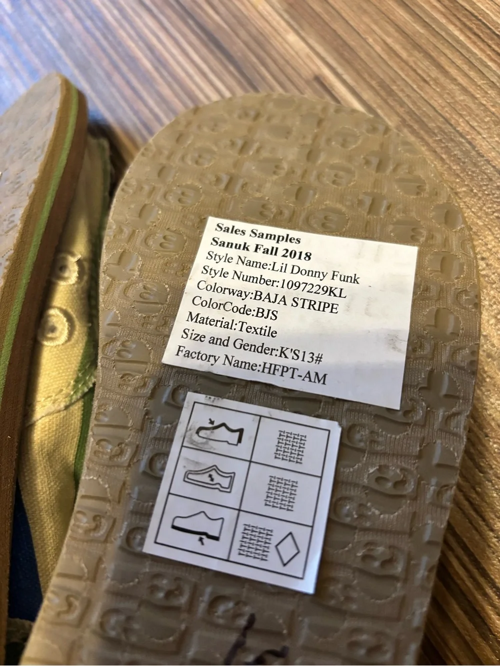 Sanuk Kids Lil Donny Blanket Slip On Shoes